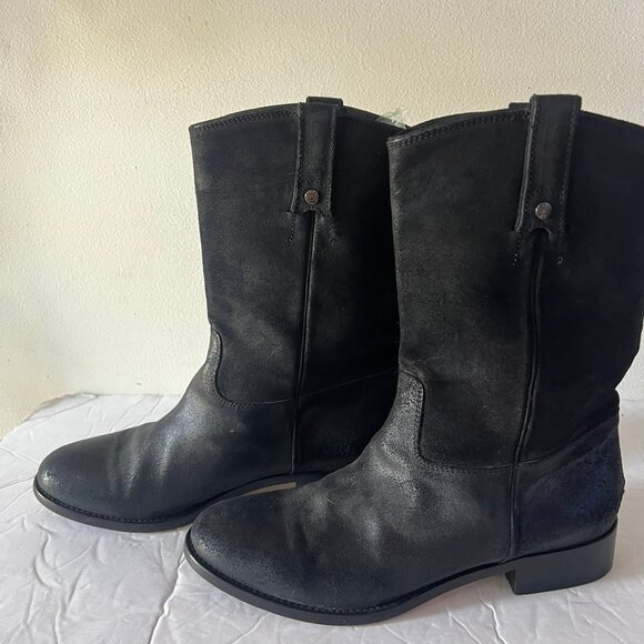 $700 JIMMY CHOO METALLIC CALF COWBOY BOOTS SIZE 39.5 / 9.5 US - Picture 6 of 11